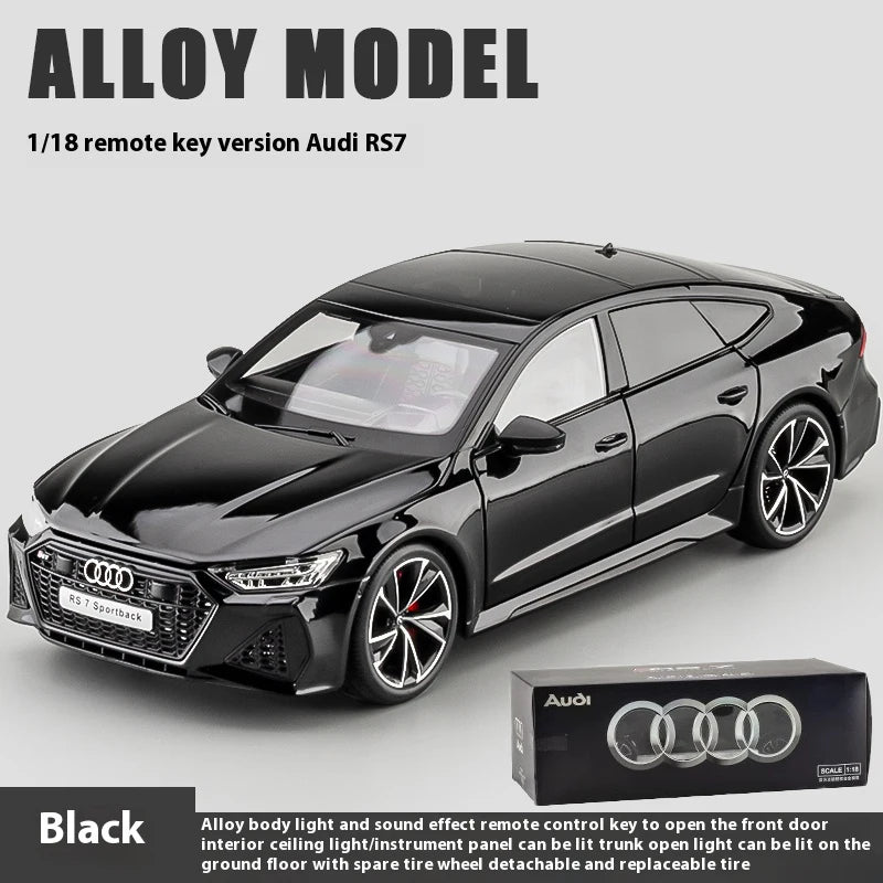 1:18 Audi RS7 Sportback Diecast Model Car – Remote Control with Lights & Sound