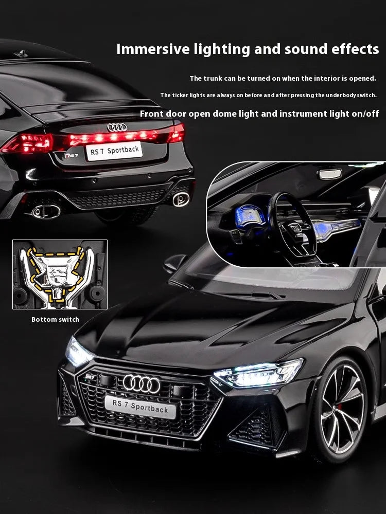 1:18 Audi RS7 Sportback Diecast Model Car – Remote Control with Lights & Sound