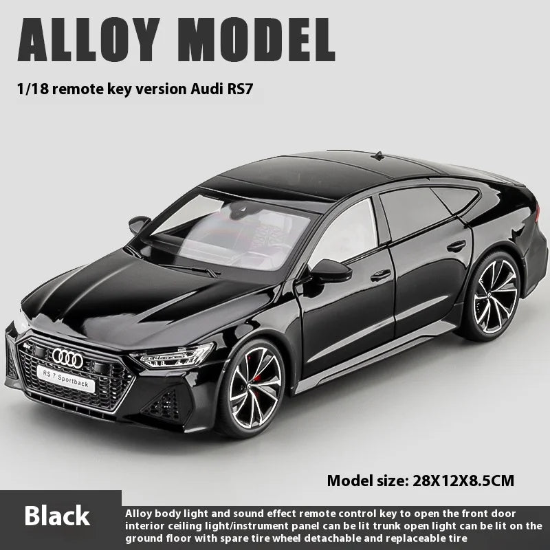 1:18 Audi RS7 Sportback Diecast Model Car – Remote Control with Lights & Sound
