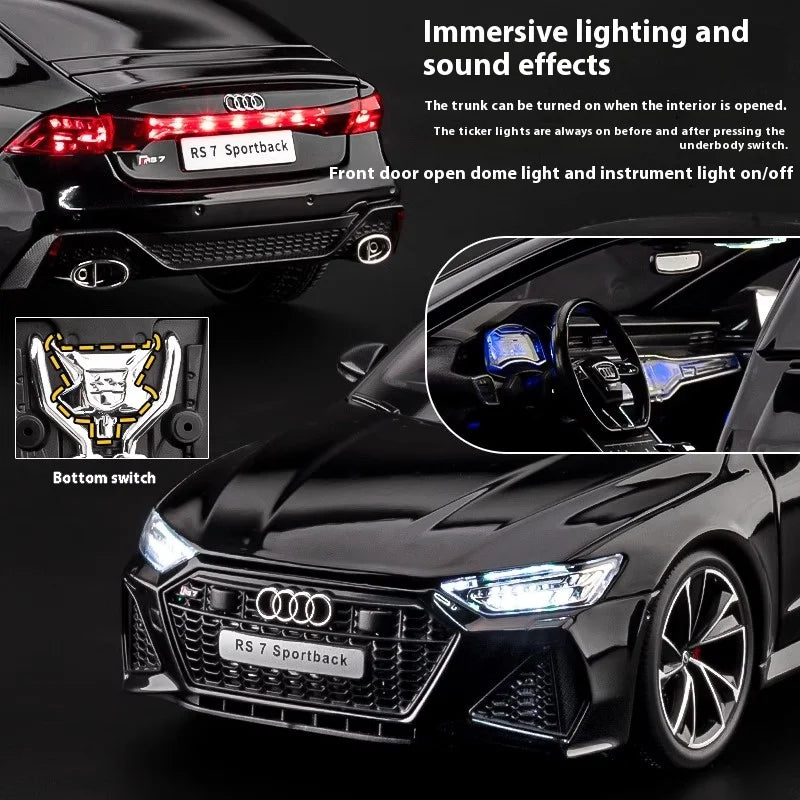 1:18 Audi RS7 Sportback Diecast Model Car – Remote Control with Lights & Sound