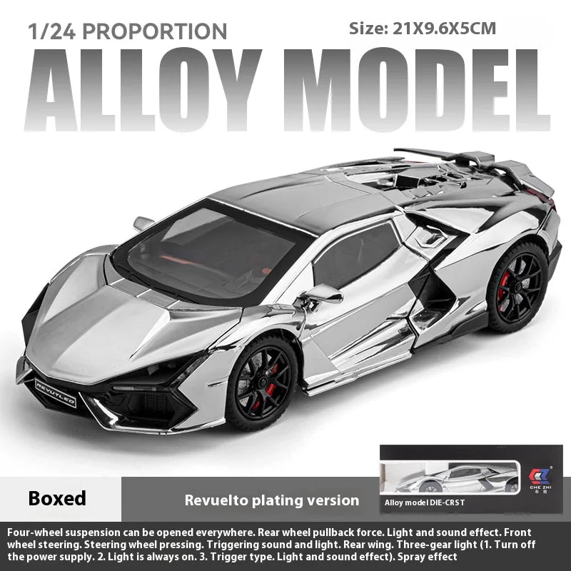 1:24 Lamborghini Revuelto Premium Diecast – Spray Plated(Lights)