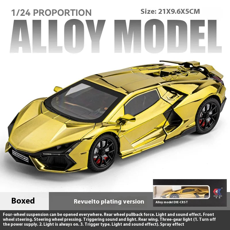 1:24 Lamborghini Revuelto Premium Diecast – Spray Plated(Lights)
