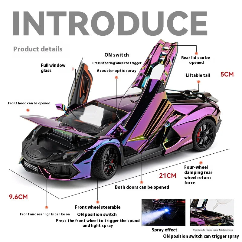 1:24 Lamborghini Revuelto Premium Diecast – Spray Plated(Lights)