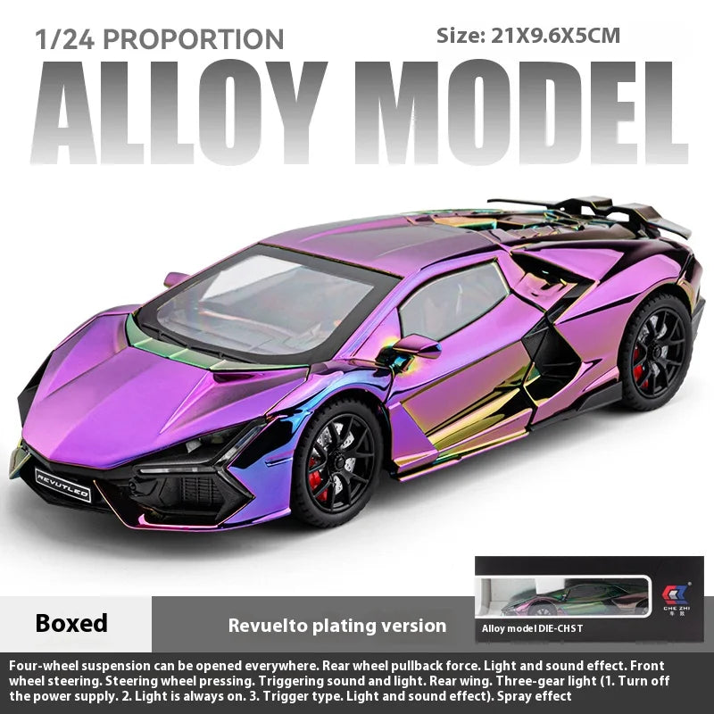1:24 Lamborghini Revuelto Premium Diecast – Spray Plated(Lights)